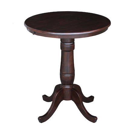 International Concepts Round 30 in Round Top Pedestal Table, 34.9 inH, Rich Mocha, 30 W, 30 L, 35.1 in H, Wood, Rich Mocha K15-30RT-6B